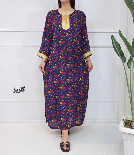پیراهن نخی گل ریز