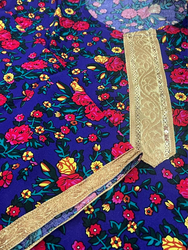 پیراهن نخی گل ریز