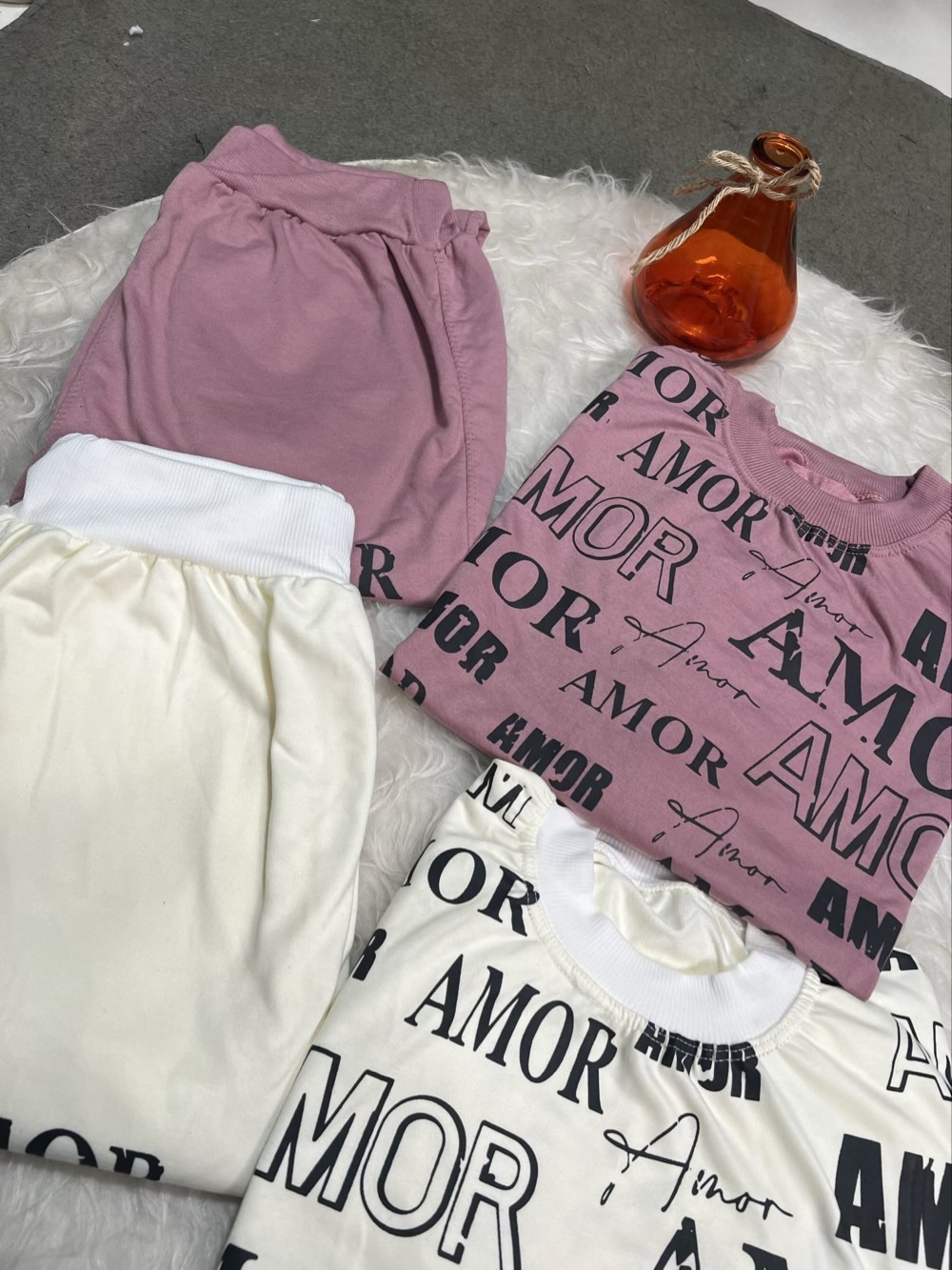 ست تیشرت شلوار خانگی زنانه نخ پنبه پاییزه فری سایز