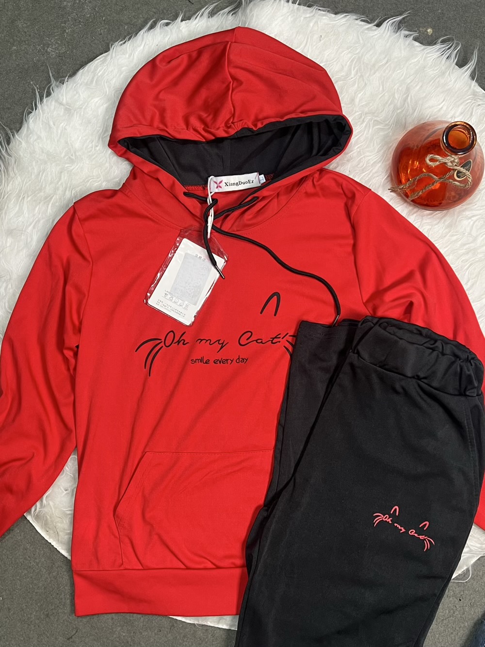 ست سویشرت شلوار غواصی نرم و راحت سایزبندی زنانه