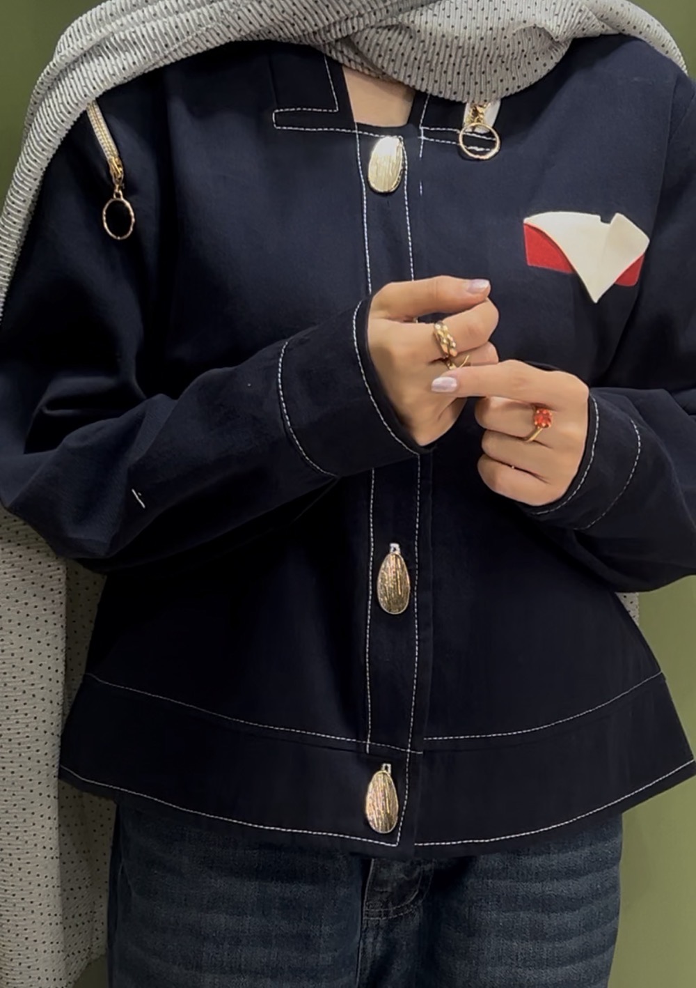 کراپ کت کتان دخترانه فری سایز شیک